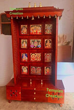 72''Large Wooden Temple soild teak wood modren Traditional Puja Temple Handcraft picture
