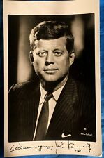 1961 John F Kennedy Photo 5x8 Fabian Bachrach JFK Warm Regards  Message No COA picture