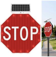 Stop Sign 30x30, Solar Powered LED Flashing Stop Sign picture