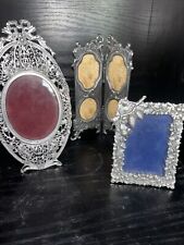 Lot of 3 VTG Silverplate Picture Frames picture