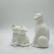 Coalport Cat Figurines Moments England White Glossy Bisque Kitties Vintage  picture