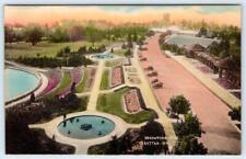 1920's SEATTLE WASHINGTON WA VOLUNTEER PARK AERIAL HAND COLORED ANTIQUE POSTCARD picture