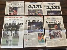 Baltimore Orioles The SUN NEWSPAPER Immortal Cal Ripken 2131 Game Record Lot picture