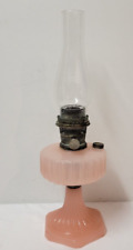Aladdin 1935 Corinthian Model B-116 Rose Moonstone Kerosene/Oil Lamp w/ chimney picture