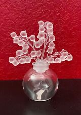 SOA LALIQUE CRYSTAL LILY OF THE VALLEY CLAIREFONTAINE  PERFUME BOTTLE W/STOPPER picture