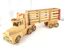Wooden Semi Truck Toy and Trailer Handmade  17.25