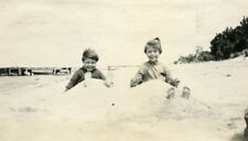 V75  Original Vintage Photo PLAYING IN SAND, MORRISON'S LAKE MI c 1921 picture