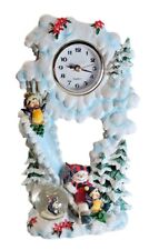 Vintage 2000 Cadona Collection Christmas Penguin Quartz Mantel Clock 78042-D picture