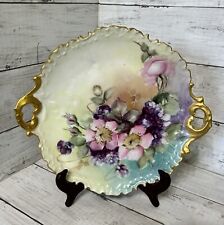 Antique Rosenthale Bavaria Stunningly Beautiful Hand Painted 10” Handled Plate picture
