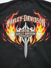 Vintage Harley Davidson Motorcycles Button Up Ebroidered Graphic Shirt Size XL picture