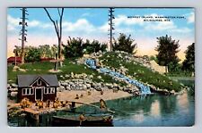 Milwaukee WI-Wisconsin, Monkey Island Washington Park, Vintage Souvenir Postcard picture