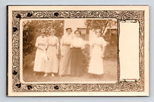 RPPC Women in Dresses Pose for Outdoor Photo Postcard picture