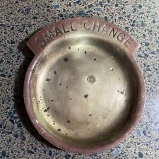Small Change Brass Dish Money Pocket Coin Holder Tray Trinket Vintage picture