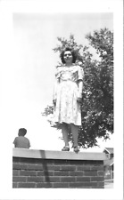 Flirty Confident Sexy Woman Upskirt Sexy Feet Legs Americana 1940s Vintage Photo picture