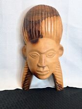 Beautiful VTG Quality Made African Tribal Mask Solid Teak Wood Carving picture