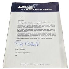 Star Trek The Next Generation Letter Autographed by Eric A. Stillwell picture