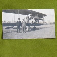 Historical 1930s Original / Real Photograph Female Aviator w/ Biplane Illinois picture