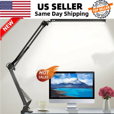 LED Desk Lamp, Adjustable Metal Swing Arm Desk Lamp with Clamp 3 Colors Modes picture