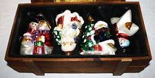 2003 THOMAS PACCONI CLASSICS Large Blown Glass Ornaments SET OF 4 picture
