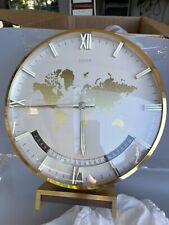 10” KIENZLE World Time Zone Heinrich Muller design Table Clock 1960's Germany picture