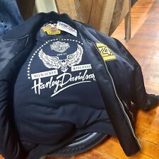 Vintage Harley Davidson Satin Bomber Jacket 74 Racing Men's Large- Rare picture