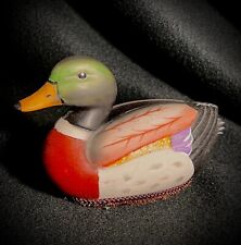 Vintage Ceramic Mallard Drake Duck Lint Brush Desk Decor - Hunting Cabin picture