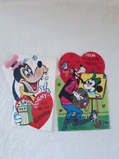 Vintage Disney Valentine's Day Card Goofy Corny Popcorn Artist Lot Of 2 Unused picture