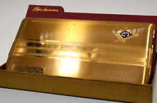 Vintage Elgin American Gold-tone Cigarette Case w/ Free Mason Badge - 1940's picture