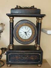 Antique Privilege International Wood Clock  Drawer Mantel Shelf Table Time Rare picture