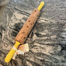 The Bake Shop Wood Rolling Pin Honeybees Yellow Handles picture