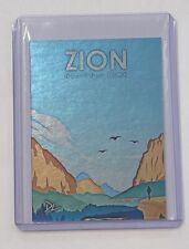 Zion National Park Platinum Plated Artist Signed Trading Card 1/1 picture