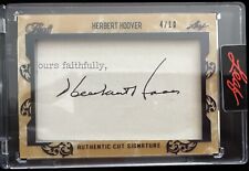 HERBERT HOOVER 2021 LEAF PEARL AUTHENTIC CUT SIGNATURE AUTO 4/10 31ST PRESIDENT picture
