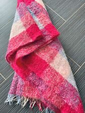 Glen Cree 100% Mohair Throw Blanket  46” x 72” Scotland - Fuchsia Pink Blue picture