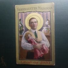 Suffragette Madonna Postcard From 1910..  Crop Of ..   Attractive Flag... picture