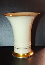 Rosenthale Selb Bavaria Porcelain Presents Elegant Ivory White Vase W/ Gold Trim picture