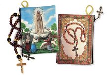Our Lady Of Fatima With Children Tapestry Icon Pouch Rosary Keepsake Holder GIFT picture