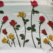 Vintage John Wolf Textiles Valtex Border Fabric Rose Stem Floral 1950s 3yds picture