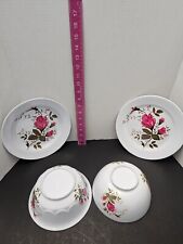 Lot of 4 KOYO Rose Pattern Melamine Plates and Bowls. #’s A-307,4009,3207,1009. picture