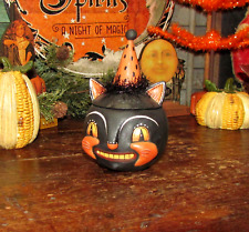 Bethany Lowe Halloween Grinning Vinny Black Cat Container JP9241 NWT picture