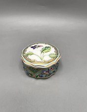 Vintage USSR LFZ Porcelain Women's Jewelry Box Gilding Floral Pattern Marked picture