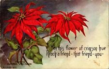 vintage Christmas postcard-1914 posted, Poinsettias picture