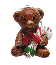 Pier 1 imports Brown Bear Candycane Ceramic Holiday 2.5
