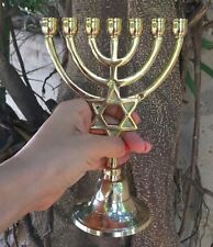 Amazing Classic Gold Plated Jewish Menorah 7 Branches 8