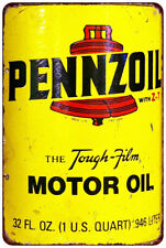 Pennzoil motor oil can Vintage LOOK reproduction metal sign Wall art gas station picture