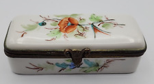 Floral Trinket Box Two Compartment Possibly Poppy Flower READ Seller Description picture