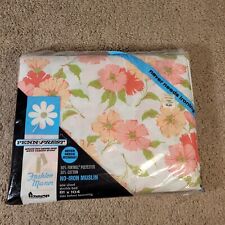 VTG Pink Floral Fashion Manor Penneys Cotton FITTED Double Bed Sheet Penn-Prest picture