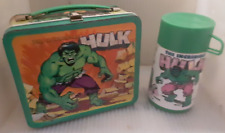 RARE 1978 The Incredible Hulk Metal Lunch Box & Thermos Cartoon Lunchbox Set picture