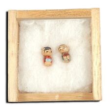 Japanese Micro Kokeshi Dolls Rare Miniature Bobble Head Dolls Tiny Handmade picture