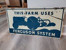 c.1950s Original Vintage The Ford Ferguson System Tractor Sign Metal Farm Seed  picture