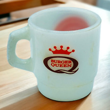 Vintage Burger Queen Anchor Hocking Fire King White Mug Good Morning Made USA picture